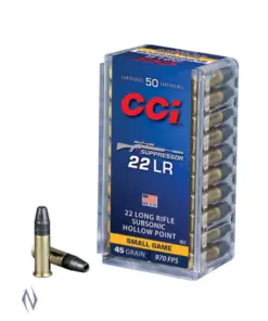 CCI 22LR SUPPRESSOR 45GR HP 970FPS