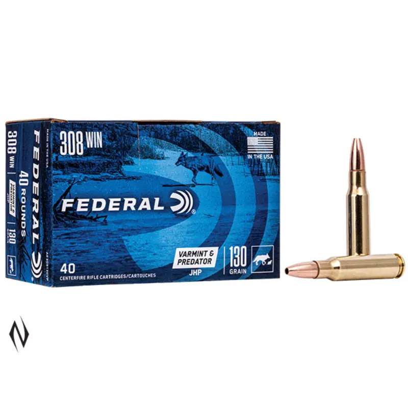 FEDERAL 308 WIN 130GR HP AE VARMINT 1 FEDERAL 308 WIN 130GR HP AE VARMINT