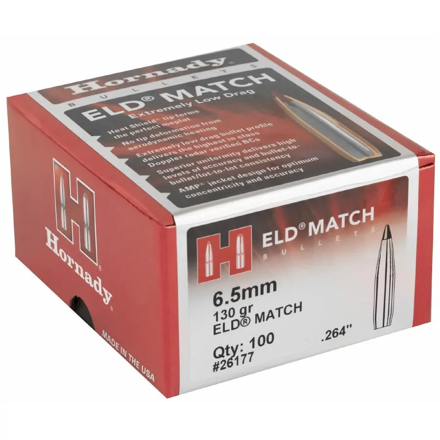 HORNADY 6.5MM .264 130GR ELD MATCH 1 HORNADY 6.5MM .264 130GR ELD MATCH