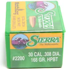 SIERRA .30 168gr Hollow Point Boat Tail
