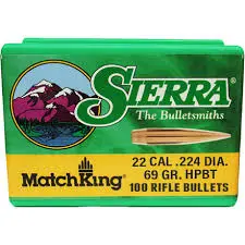 SIERRA .22 69gr Hollow Point Boat Tail